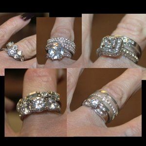 New 10 Bling Cocktail Statement Ring Lot Bundle *DEAL*